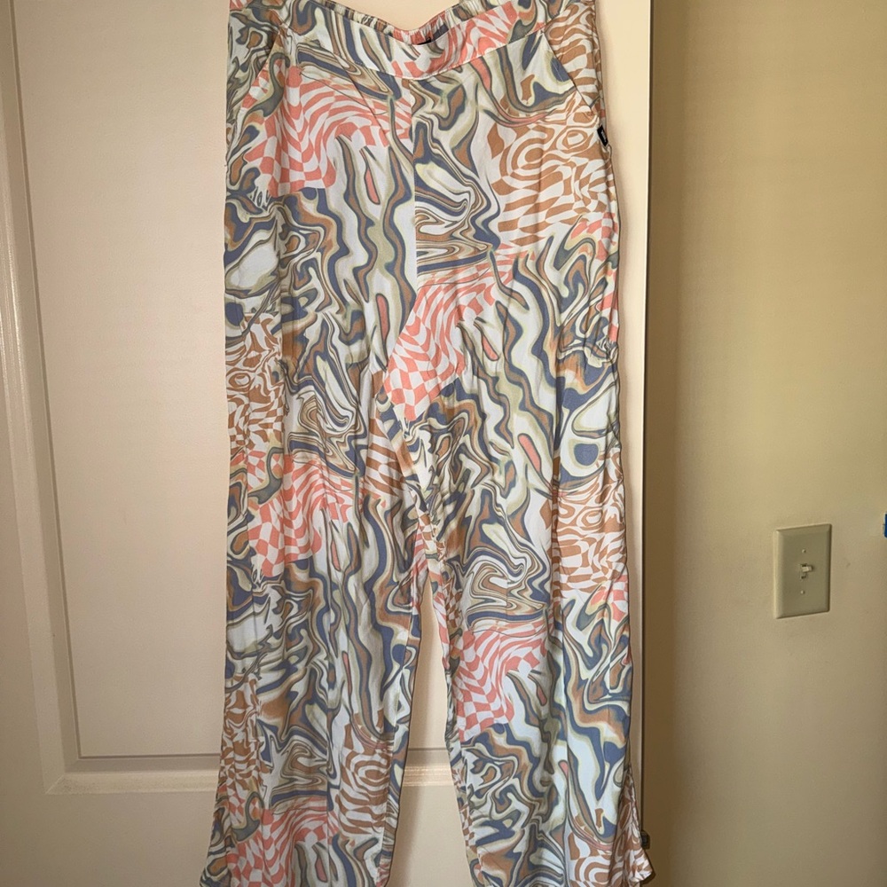 Vans Multicolor Marble-Print Pants - Pink, Blue, Tan